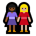 👩🏾‍🤝‍👩🏼 women holding hands: medium-dark skin tone, medium-light skin tone display on Windows